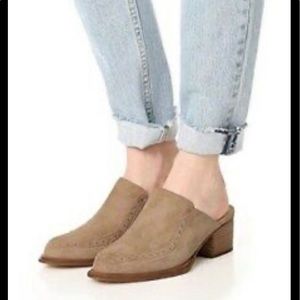 rag & bone Weiss Suede Mules studded accents block heel